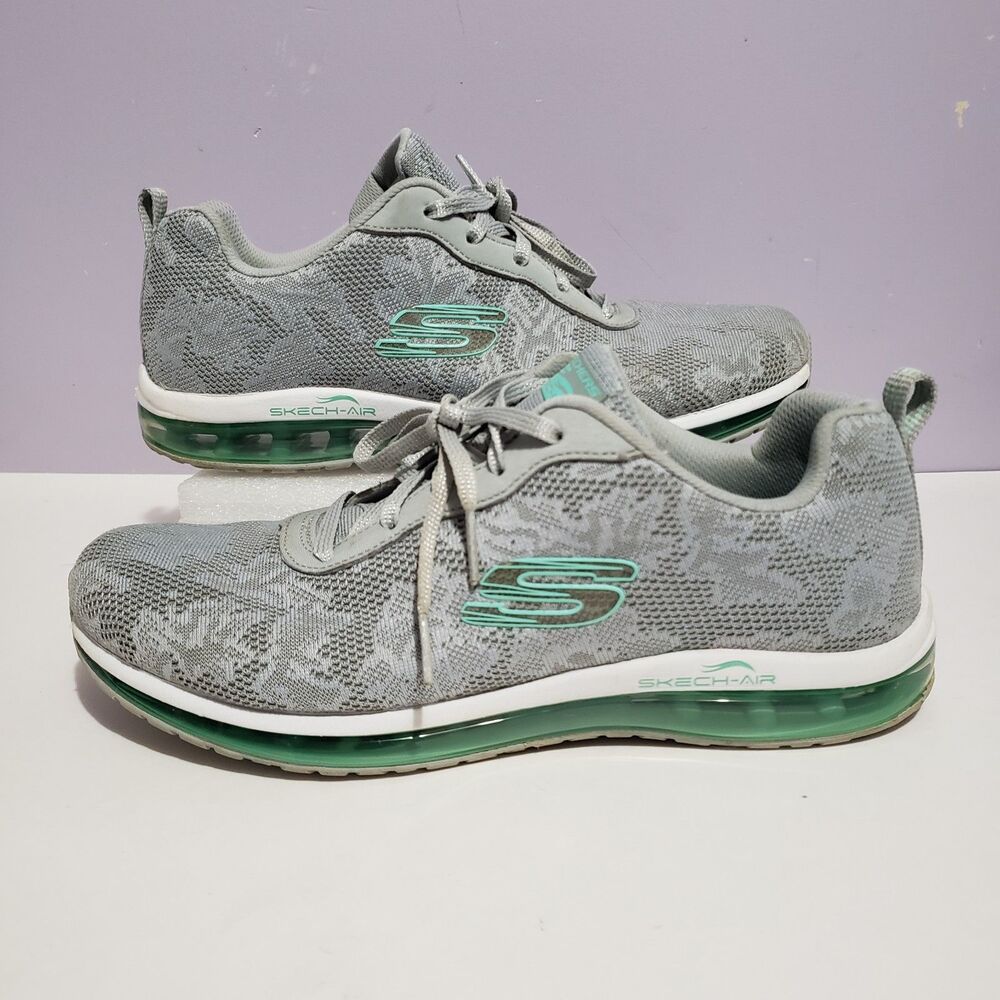 Skechers Air Element Gray / Mint Green Women's Sneakers Sz 9